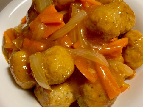 冷凍肉団子で甘酢あんかけ